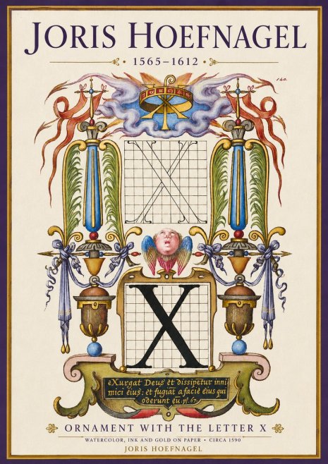 Joris Hoefnagel Ornament with the Letter X No3 - Affiche