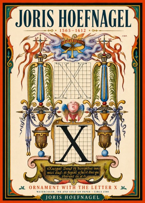 Joris Hoefnagel Ornament with the Letter X No5 - Affiche