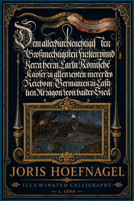 Joris Hoefnagel Illuminated Calligraphy No5 - Affiche