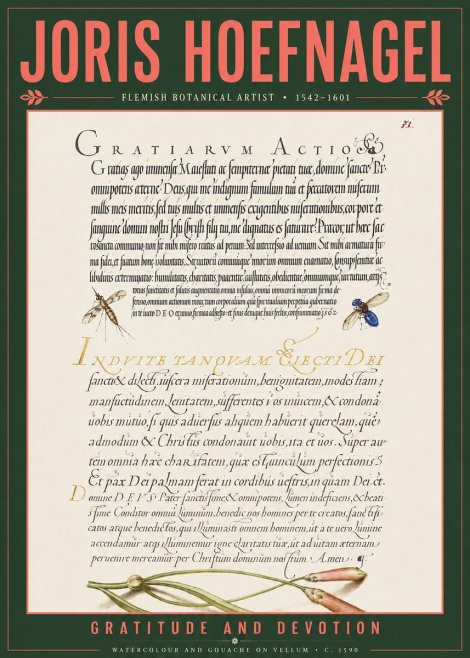 Joris Hoefnagel Thanksgiving to God • Institute for Botanical Studies No5 - Affiche