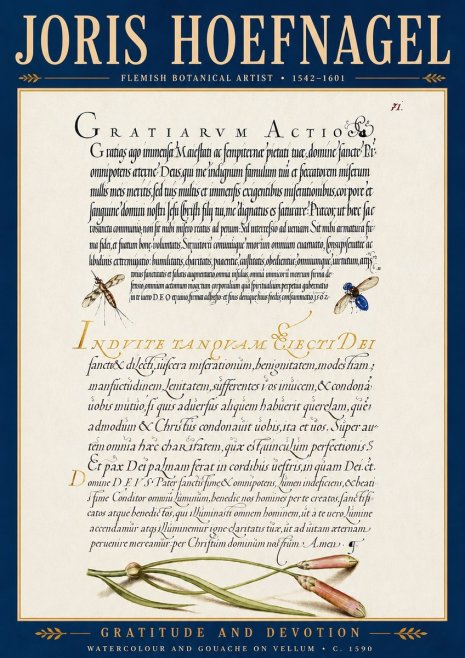 Joris Hoefnagel Thanksgiving to God • Institute for Botanical Studies No6 - Affiche