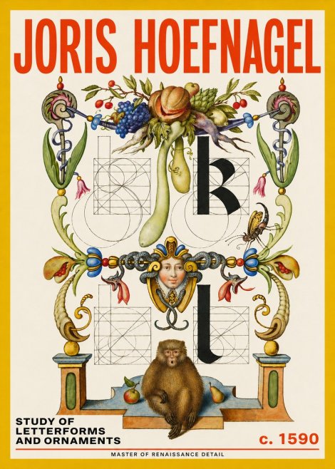Joris Hoefnagel Study of Letterforms and Ornaments No5 - Affiche