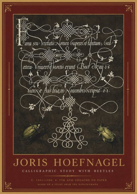 Joris Hoefnagel Calligraphic Study with Beetles No2 - Affiche