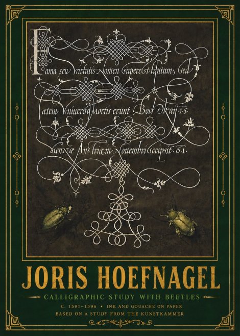 Joris Hoefnagel Calligraphic Study with Beetles No6 - Affiche