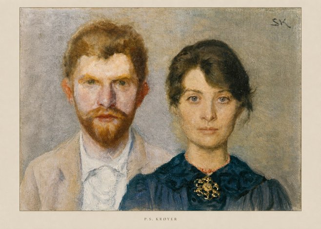 P.S. Krøyer Self-portrait with Marie Krøyer No6 - Affiche