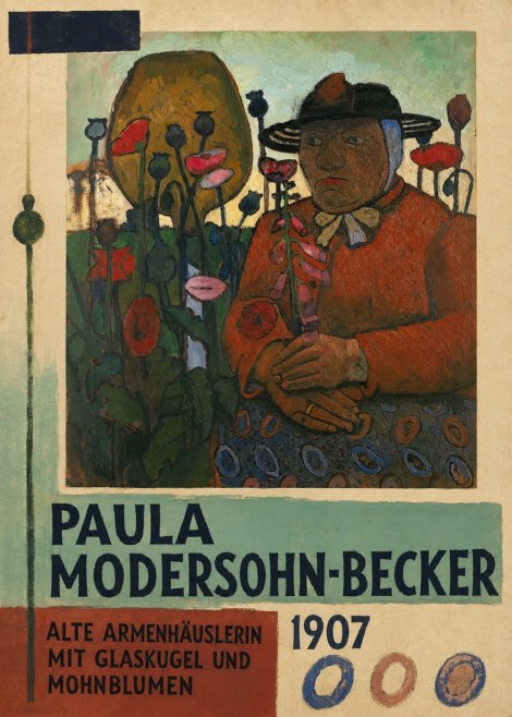 Paula Modersohn-Becker Alte Armenhäuslerin Mit Glaskugel Und Mohnblumen No6 - Affiche