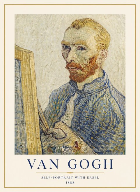Van Gogh Self-portrait with Easel I No1 - Affiche
