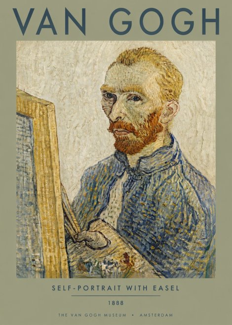 Van Gogh Self-portrait with Easel I No3 - Affiche