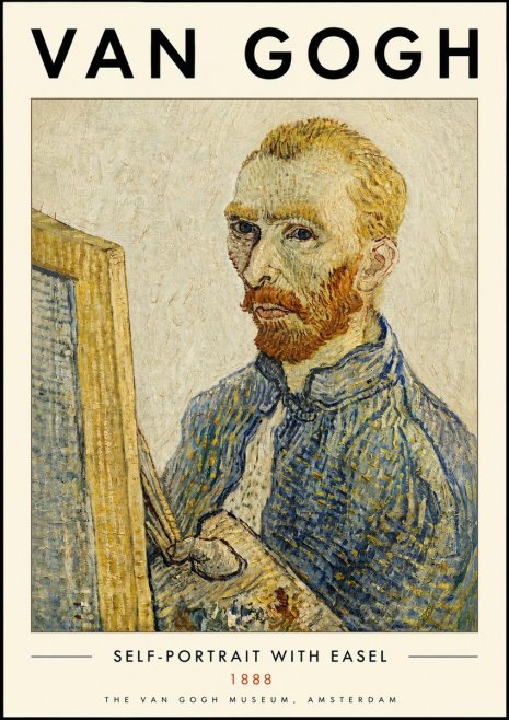 Van Gogh Self-portrait with Easel I No4 - Affiche