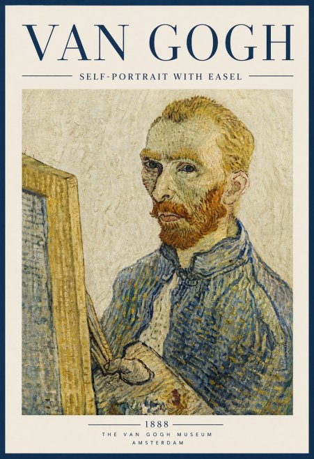 Van Gogh Self-portrait with Easel I No5 - Affiche
