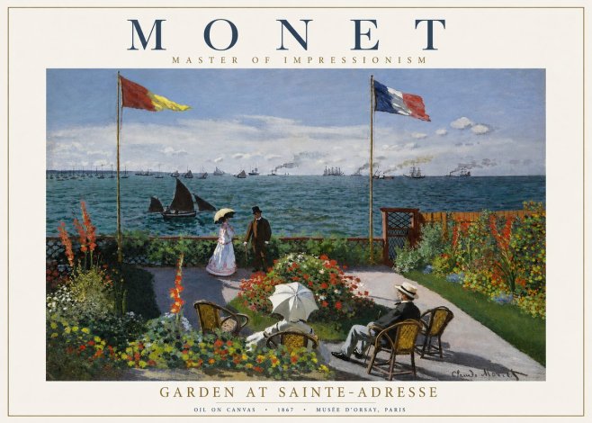 Monet Garden at Sainte-adresse No2 - Affiche