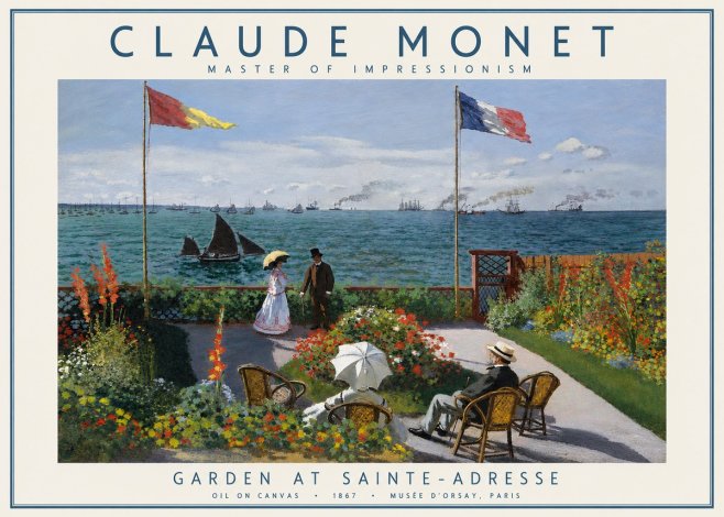 Monet Garden at Sainte-adresse No3 - Affiche