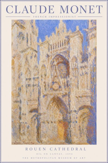 Monet Rouen Cathedral No3 - Affiche