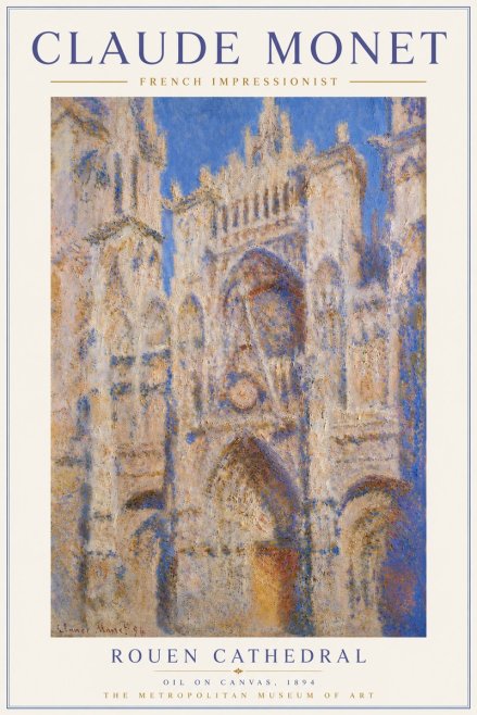 Monet Rouen Cathedral No6 - Affiche