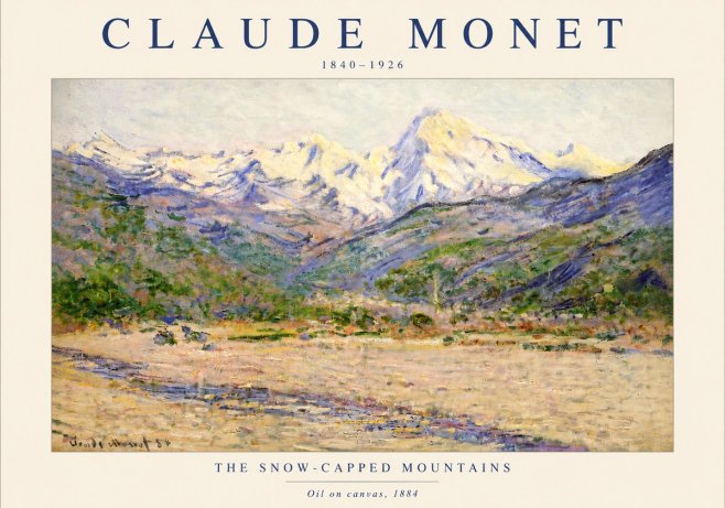 Monet The Snow-capped Mountains No3 - Affiche