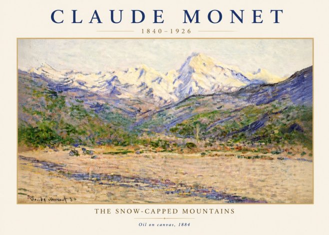 Monet The Snow-capped Mountains No5 - Affiche