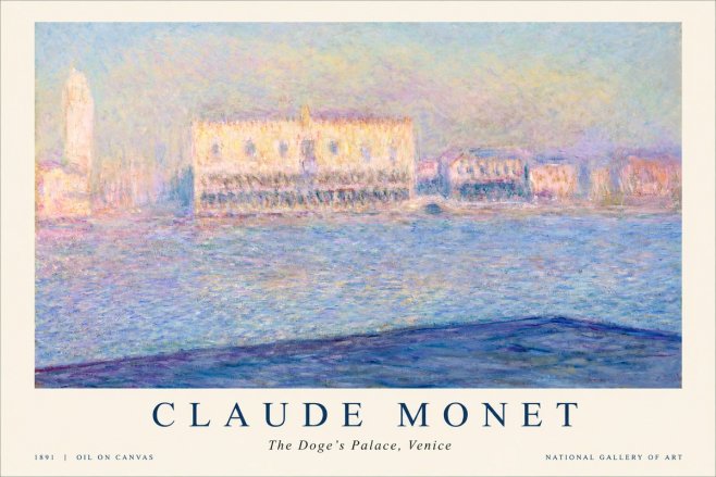 Monet The Doge's Palace, Venice No1 - Affiche