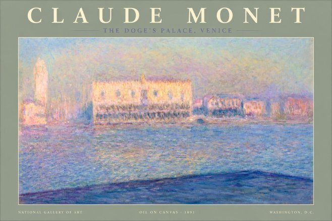Monet The Doge's Palace, Venice No2 - Affiche