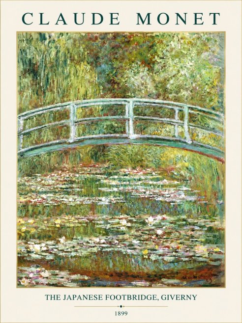 Monet The Japanese Footbridge, Giverny No3 - Affiche