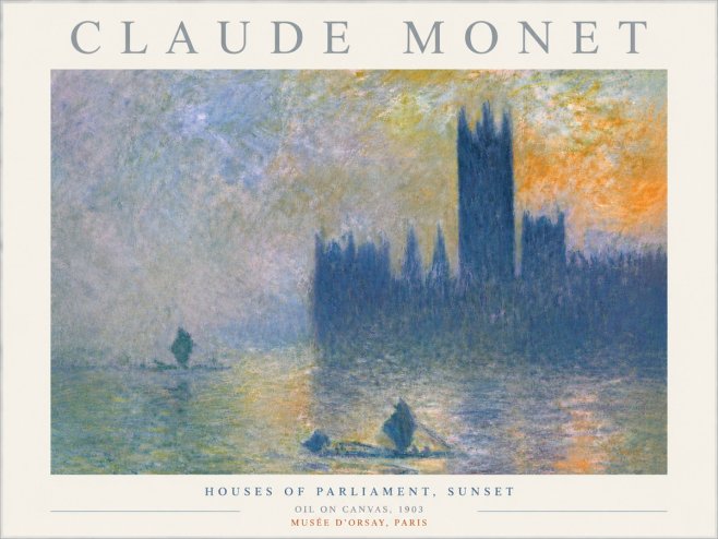 Monet Houses of Parliament, Sunset No4 - Affiche