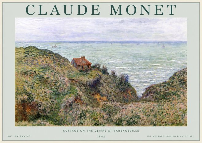 Monet Cottage on the Cliffs at Varengeville No4 - Affiche