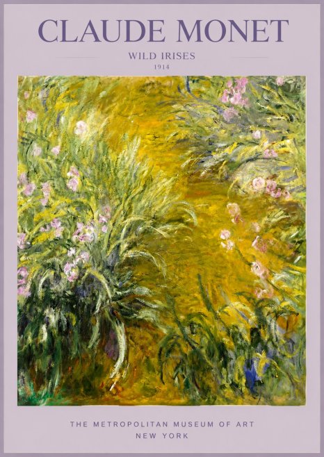 Monet Wild Irises No2 - Affiche