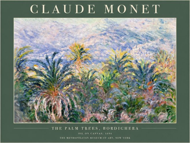 Monet The Palm Trees, Bordighera No2 - Affiche