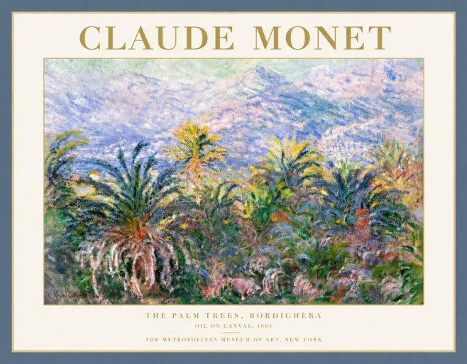 Monet The Palm Trees, Bordighera No5 - Affiche
