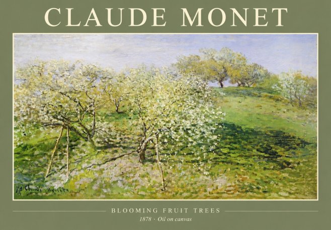 Monet Blooming Fruit Trees No3 - Affiche