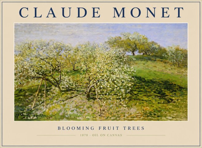Monet Blooming Fruit Trees No6 - Affiche