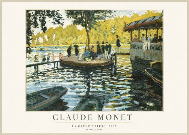 Monet La Grenouillère, 1869 No1 - Affiche
