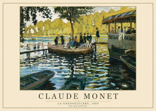 Monet La Grenouillère, 1869 No2 - Affiche