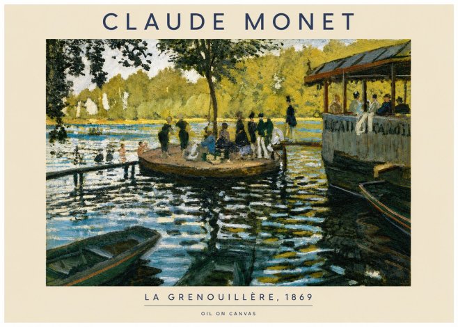 Monet La Grenouillère, 1869 No4 - Affiche