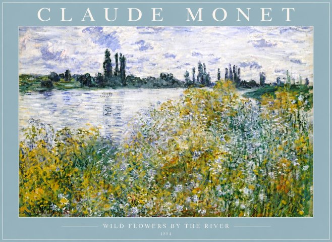 Monet Wild Flowers by the River No4 - Affiche