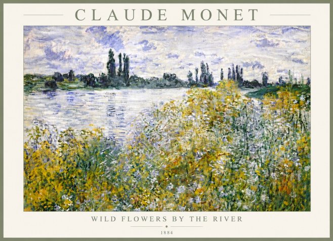 Monet Wild Flowers by the River No6 - Affiche