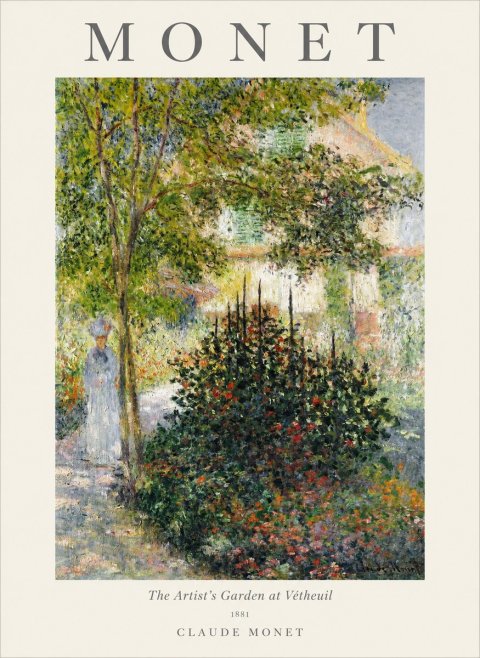 Monet The Artist's Garden at Vétheuil II No1 - Affiche