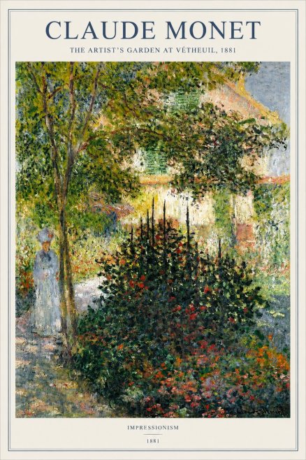 Monet The Artist's Garden at Vétheuil II No2 - Affiche