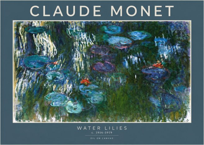 Monet Water Lilies IV No4 - Affiche