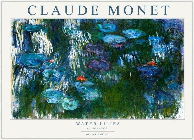 Monet Water Lilies IV No5 - Affiche