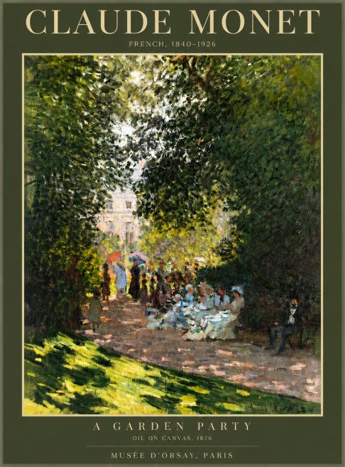 Monet A Garden Party No5 - Affiche