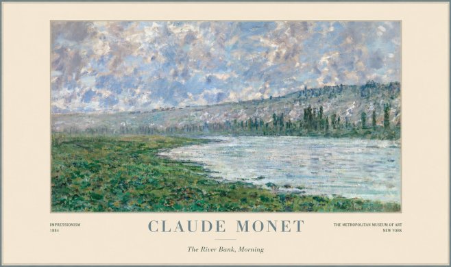 Monet The River Bank, Morning No1 - Affiche