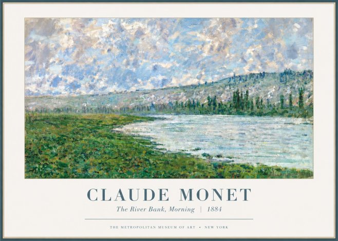 Monet The River Bank, Morning No2 - Affiche