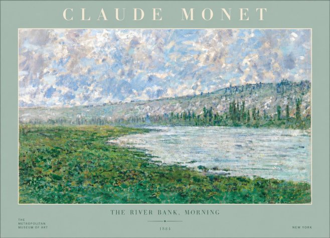 Monet The River Bank, Morning No3 - Affiche