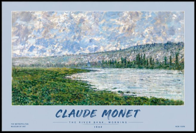 Monet The River Bank, Morning No5 - Affiche