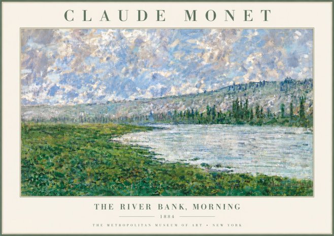 Monet The River Bank, Morning No6 - Affiche