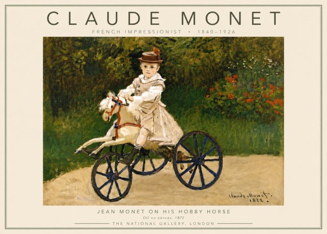 Monet Jean Monet on His Hobby Horse No6 - Affiche