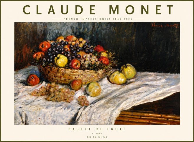 Monet Basket of Fruit No6 - Affiche