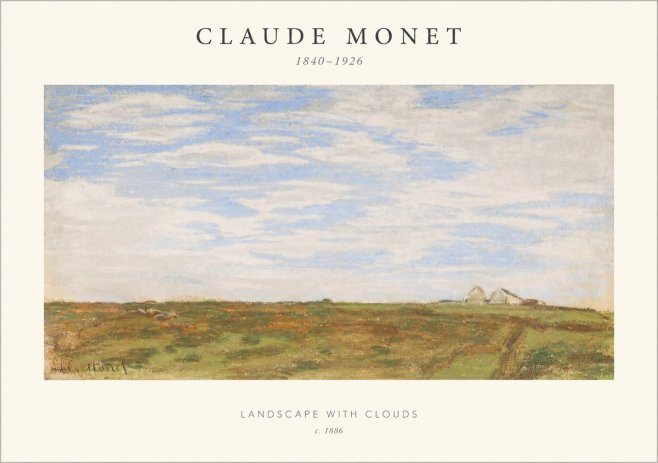 Monet Landscape with Clouds No1 - Affiche