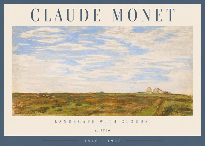 Monet Landscape with Clouds No5 - Affiche