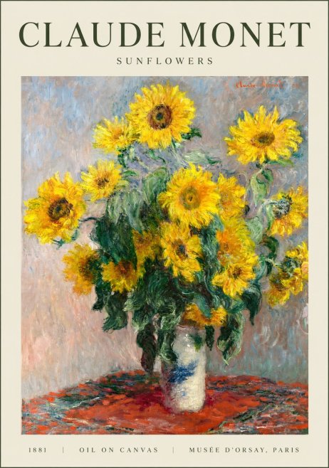 Monet Sunflowers No1 - Affiche